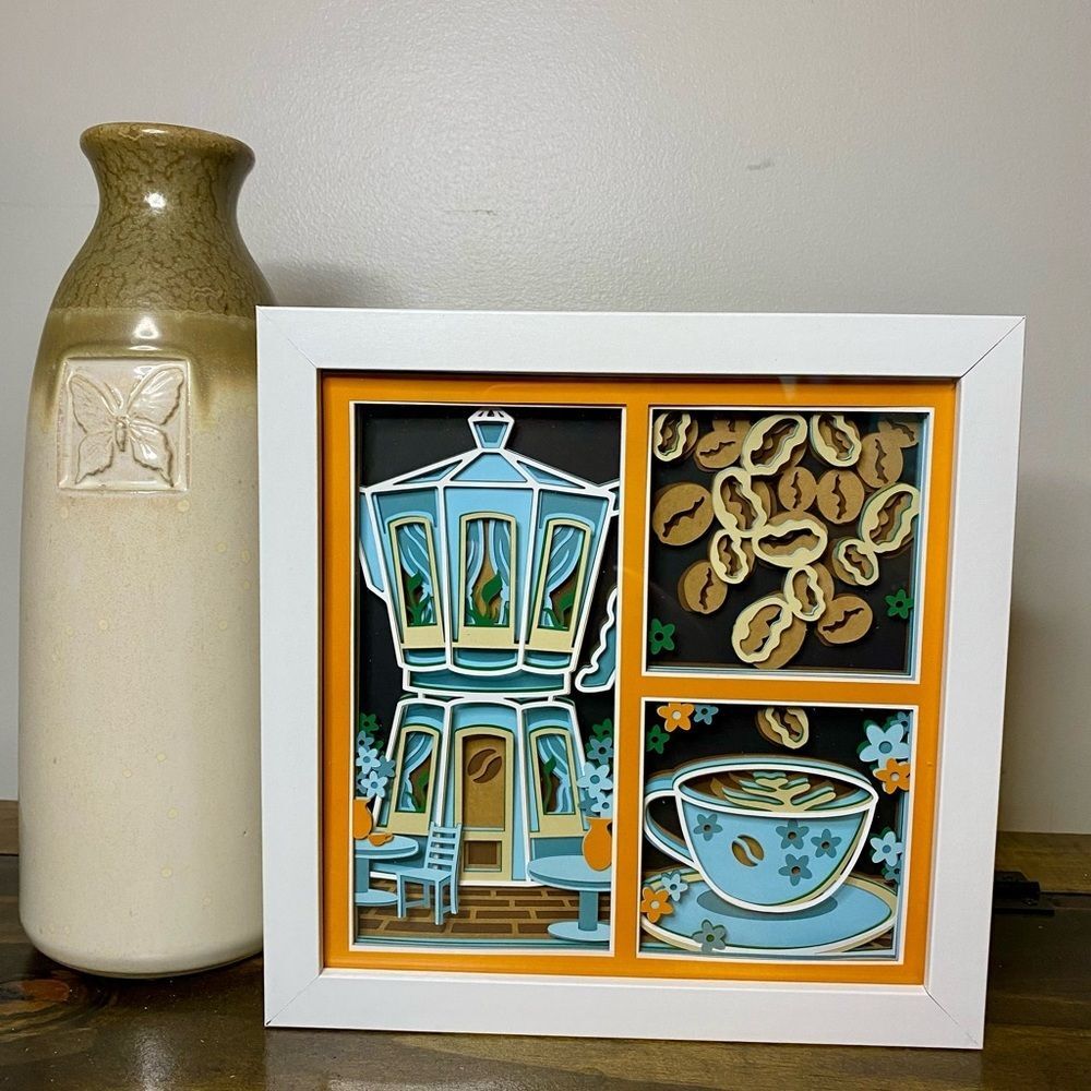 3D Coffee Espresso Shadowbox